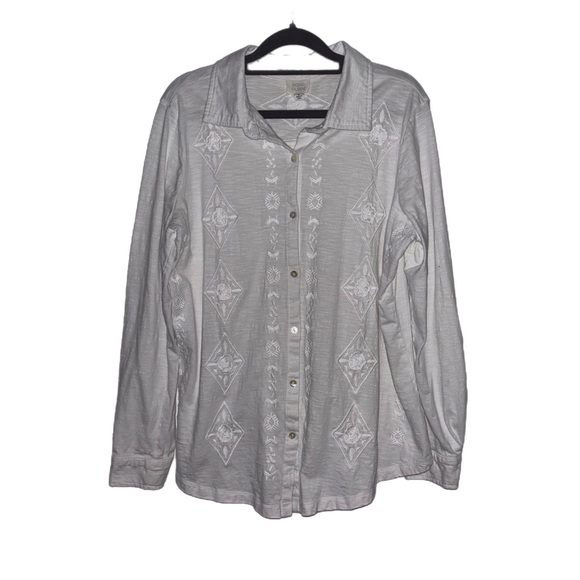 Sigrid Olsen Tops - Sigrid Olsen Size L Long Sleeve Button Down Shirt